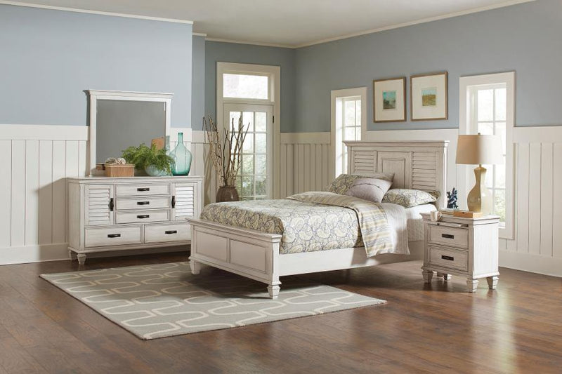 Franco 4-piece Eastern King Bedroom Set Distressed White-zoom-