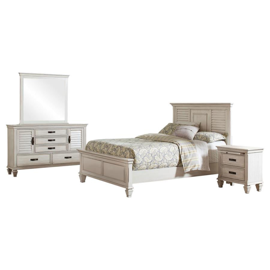 Franco 4-piece Eastern King Bedroom Set Distressed White-zoom-2