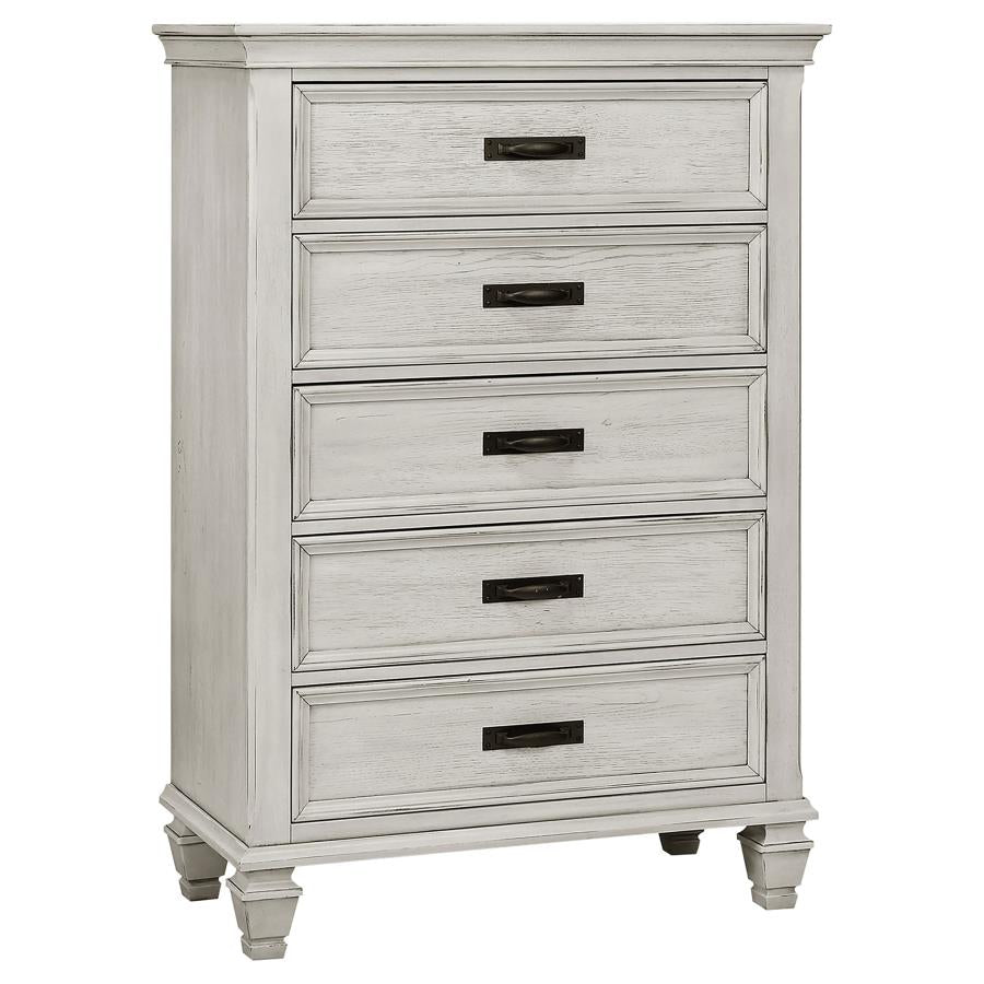 Franco 5-piece Eastern King Bedroom Set Distressed White-8