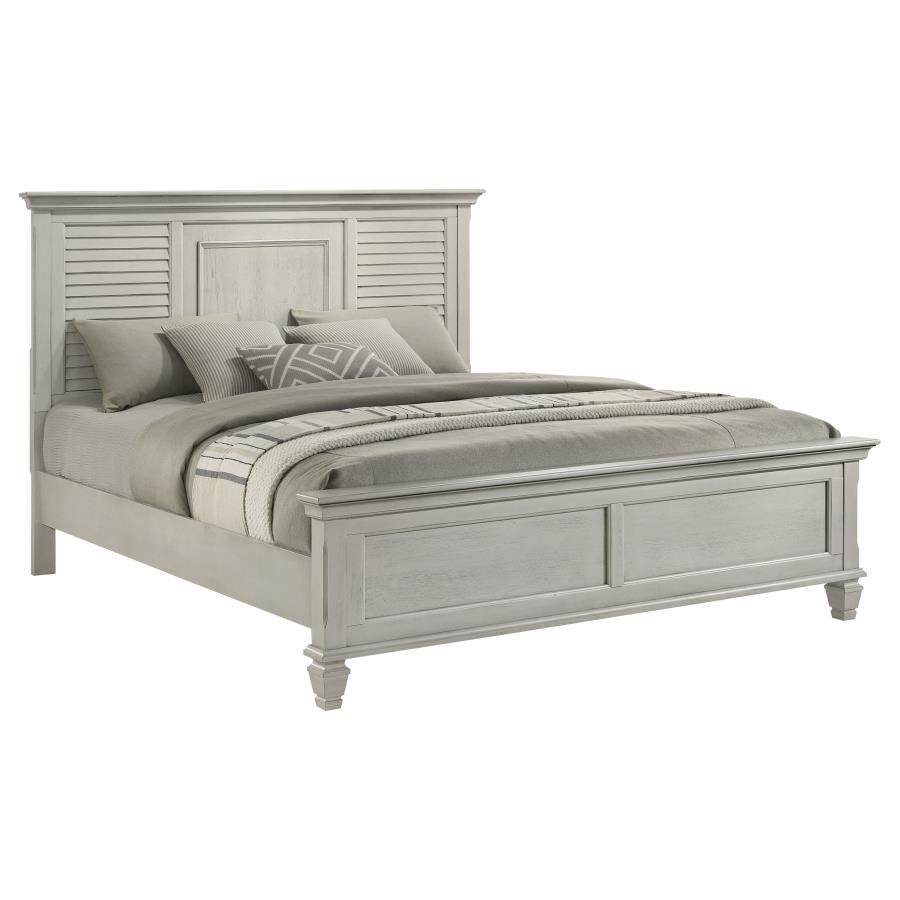 Franco Wood Eastern King Panel Bed Distressed White-zoom-3