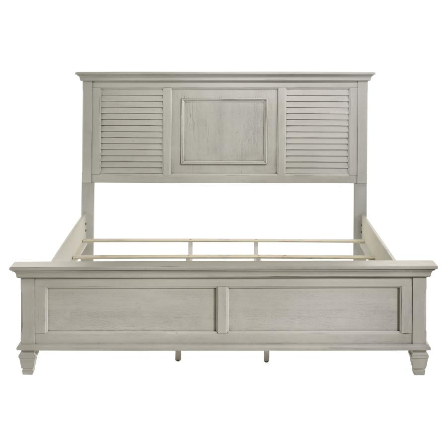 Franco Wood Eastern King Panel Bed Distressed White-4