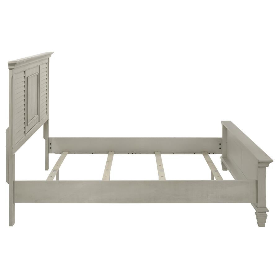 Franco Wood Eastern King Panel Bed Distressed White-zoom-6