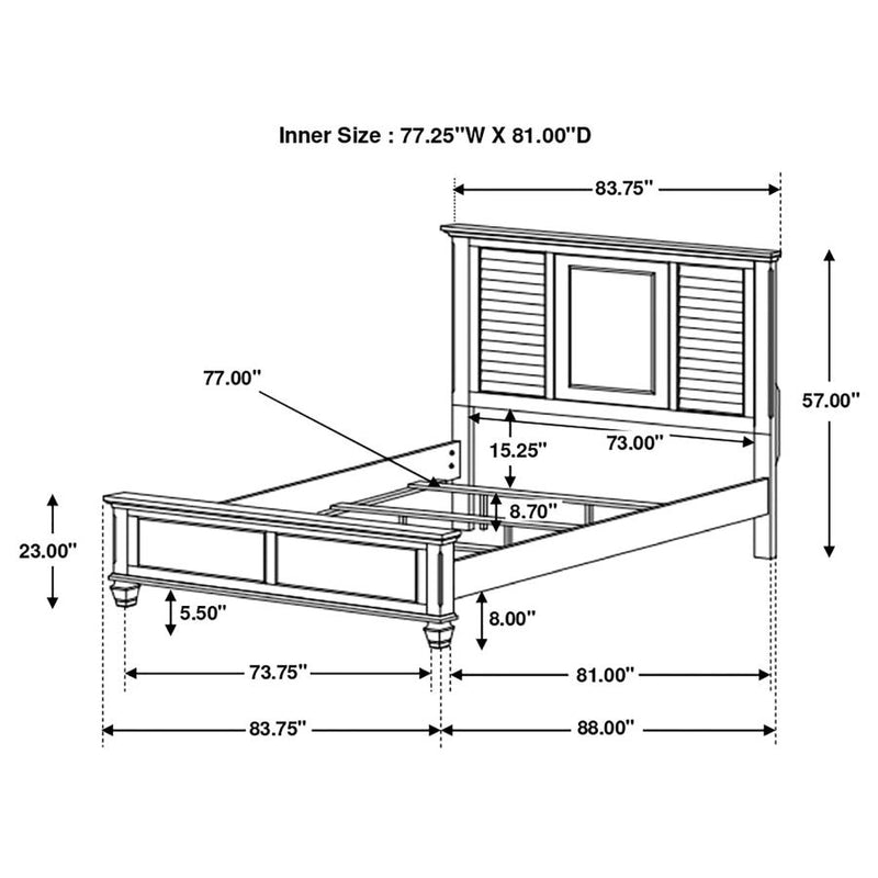 Franco Wood Eastern King Panel Bed Distressed White-zoom-