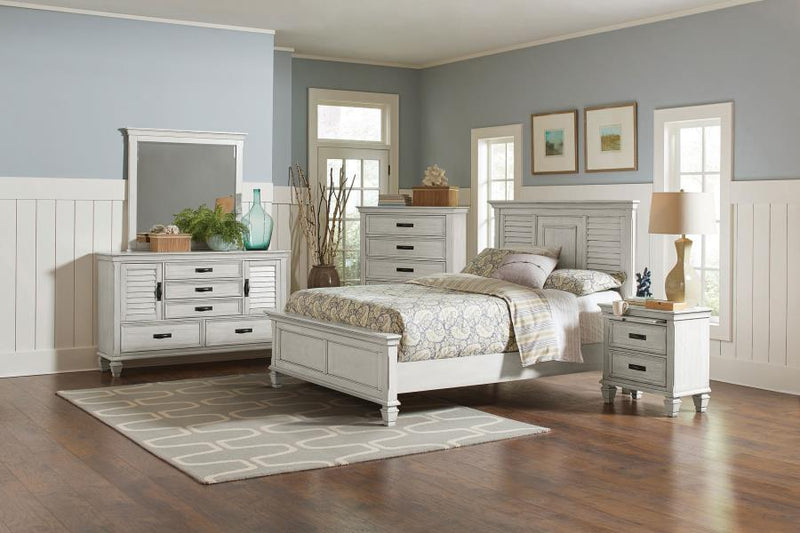 Franco 5-piece Queen Bedroom Set Distressed White-zoom-