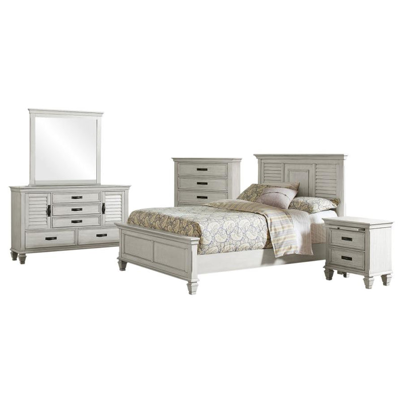 Franco 5-piece Queen Bedroom Set Distressed White-zoom-