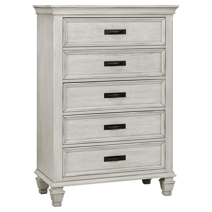 Franco 5-piece Queen Bedroom Set Distressed White-zoom-8
