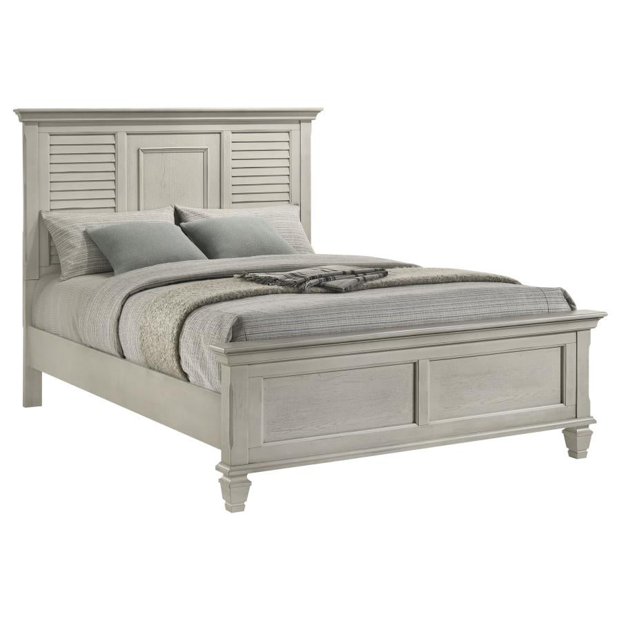 Franco Wood Queen Panel Bed Distressed White-zoom-3