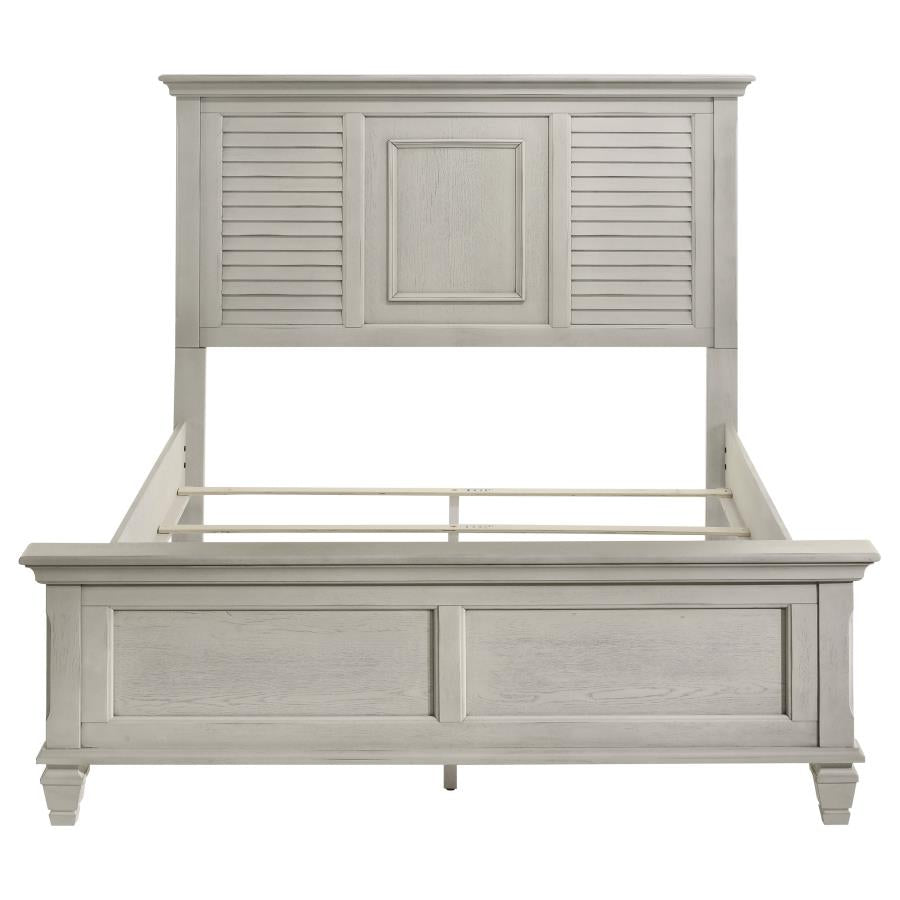 Franco Wood Queen Panel Bed Distressed White-zoom-4