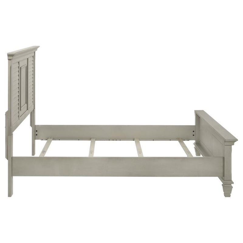 Franco Wood Queen Panel Bed Distressed White-zoom-