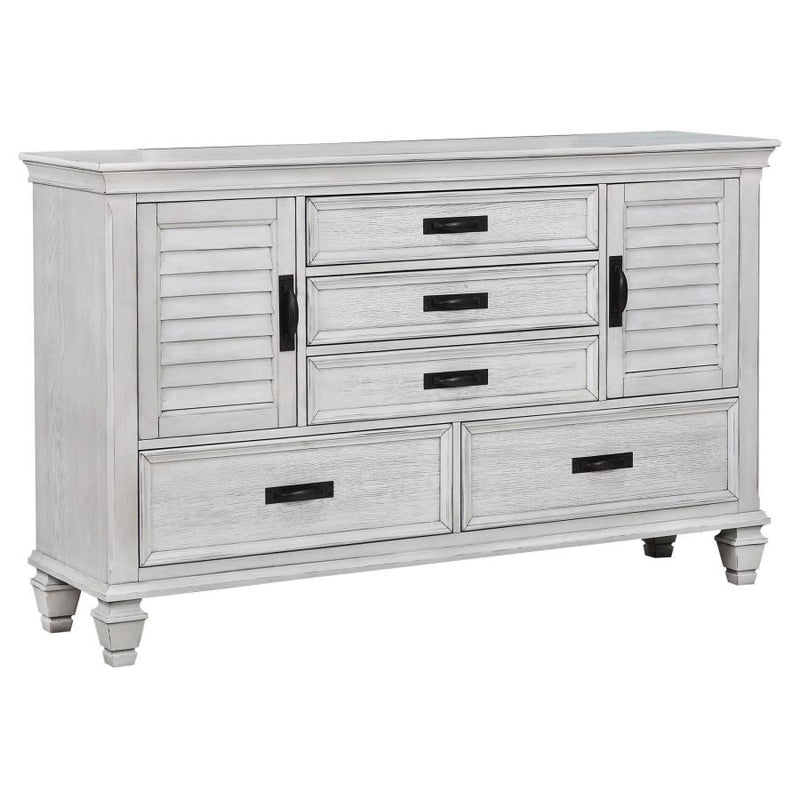 Franco 5-drawer Dresser Distressed White-zoom-