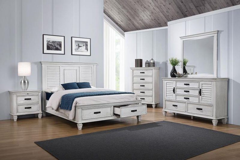 Franco 5-drawer Bedroom Chest Distressed White-zoom-