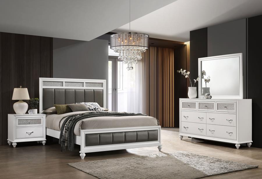 Barzini 4-piece Eastern King Bedroom Set White-zoom-1