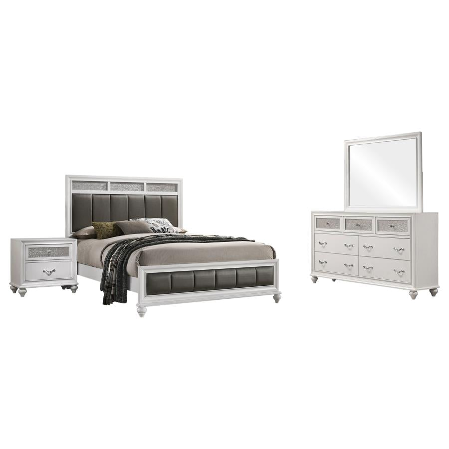 Barzini 4-piece Eastern King Bedroom Set White-2