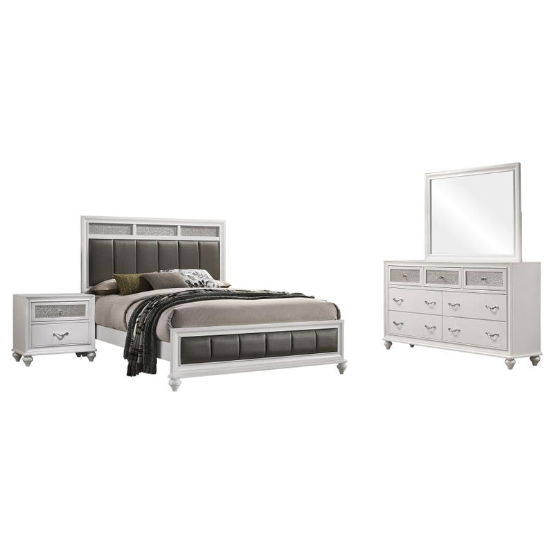 Barzini 4-piece Eastern King Bedroom Set White-zoom-