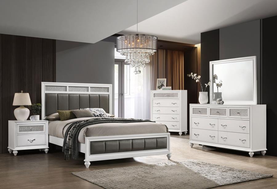 Barzini 5-piece Eastern King Bedroom Set White-1