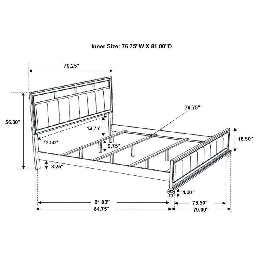 Barzini 5-piece Eastern King Bedroom Set White-15