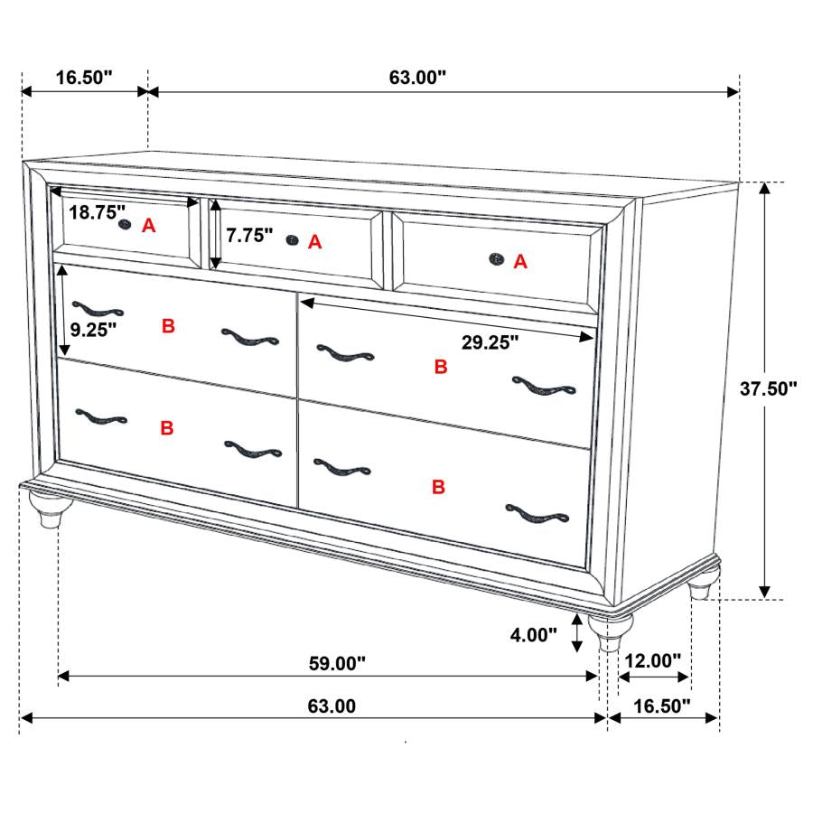 Barzini 5-piece Eastern King Bedroom Set White-17