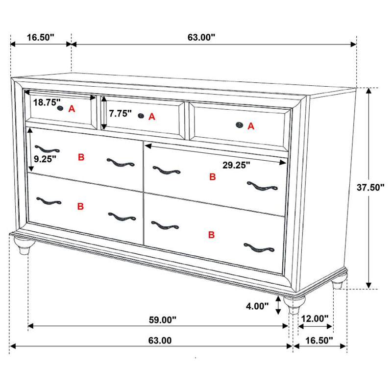 Barzini 5-piece Eastern King Bedroom Set White-zoom-
