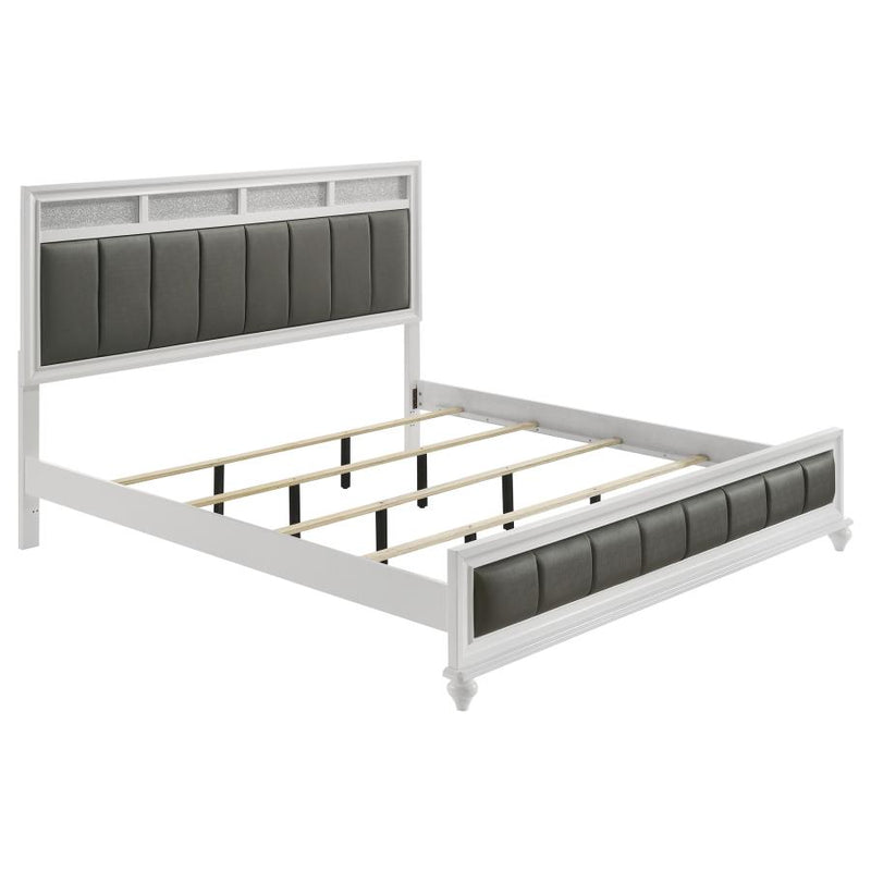 Barzini Wood Eastern King Panel Bed White-zoom-