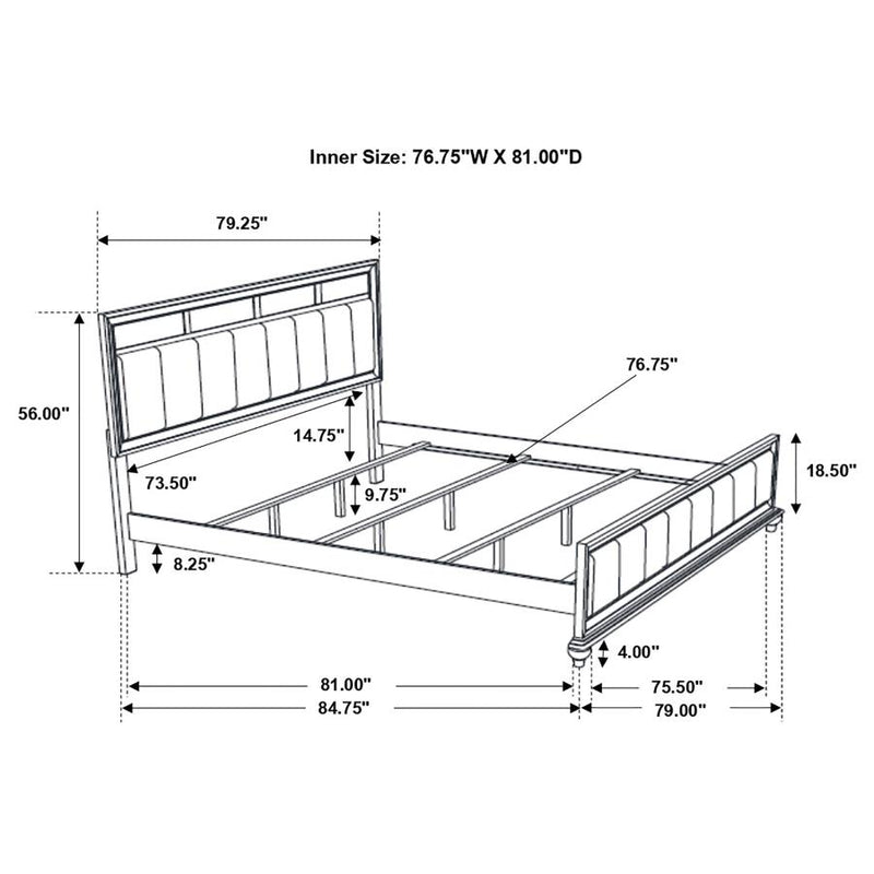 Barzini Wood Eastern King Panel Bed White-zoom-