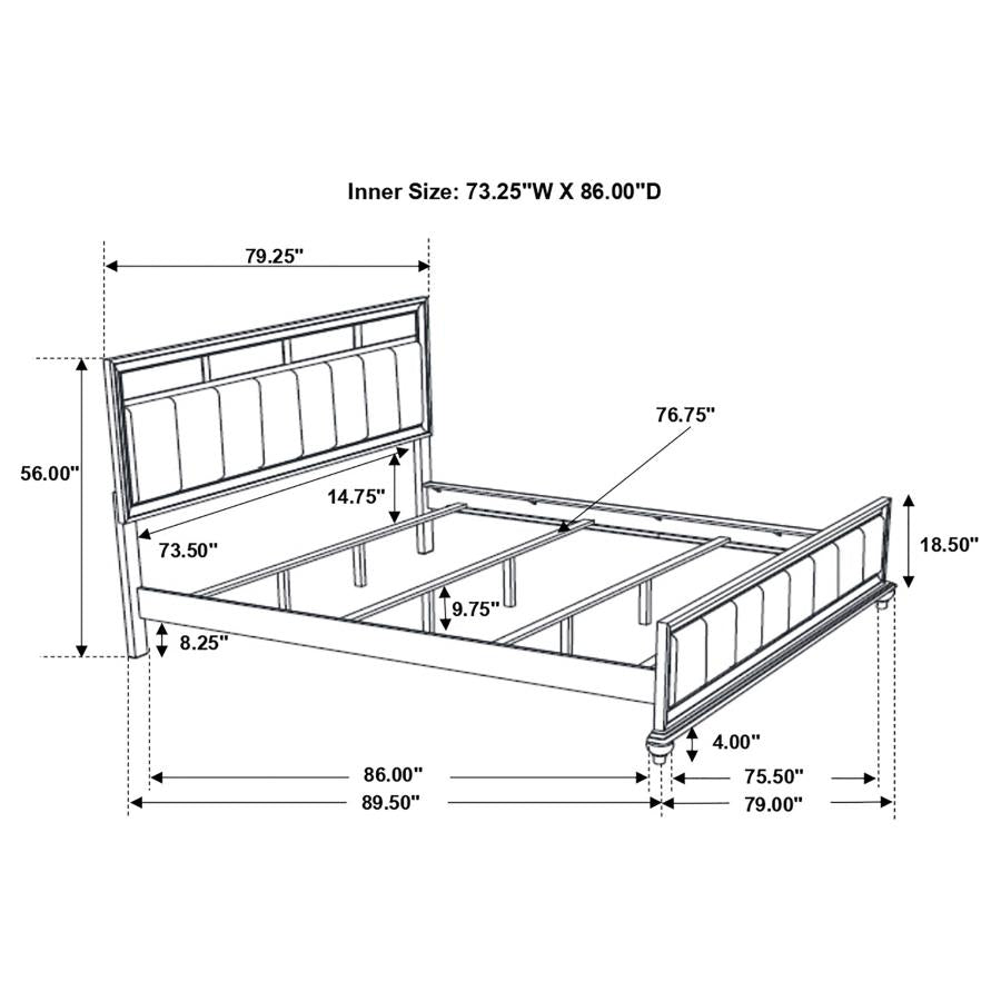 Barzini 4-piece California King Bedroom Set White-zoom-16