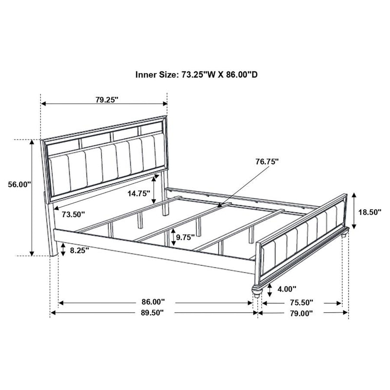Barzini 5-piece California King Bedroom Set White-zoom-