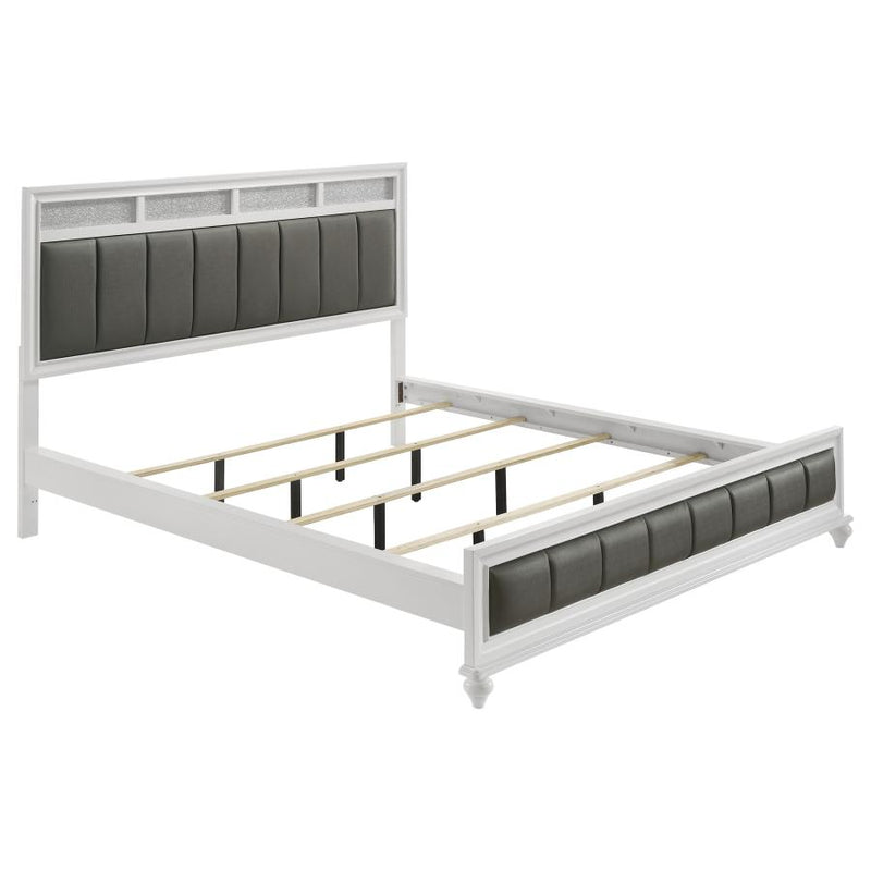 Barzini Wood California King Panel Bed White-zoom-