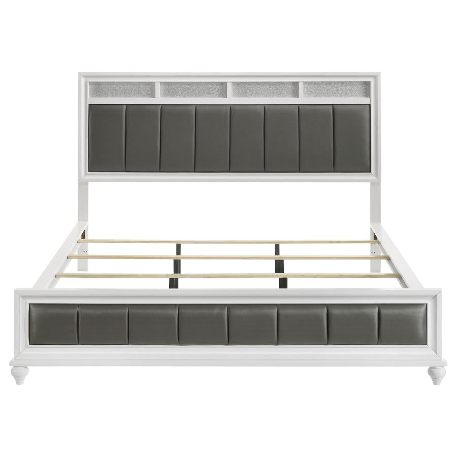 Barzini Wood California King Panel Bed White-4