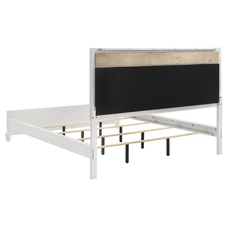 Barzini Wood California King Panel Bed White-5
