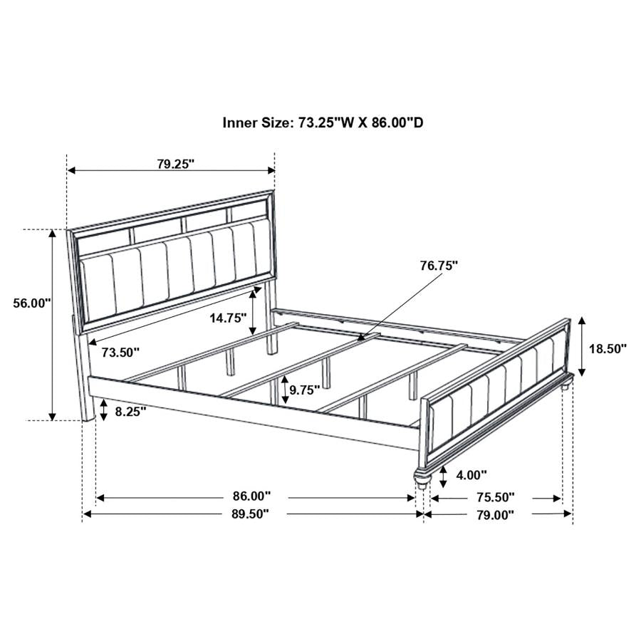 Barzini Wood California King Panel Bed White-zoom-11