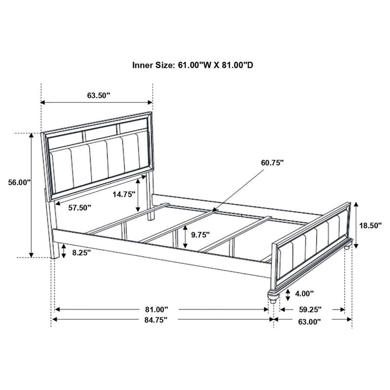 Barzini 4-piece Queen Bedroom Set White-zoom-