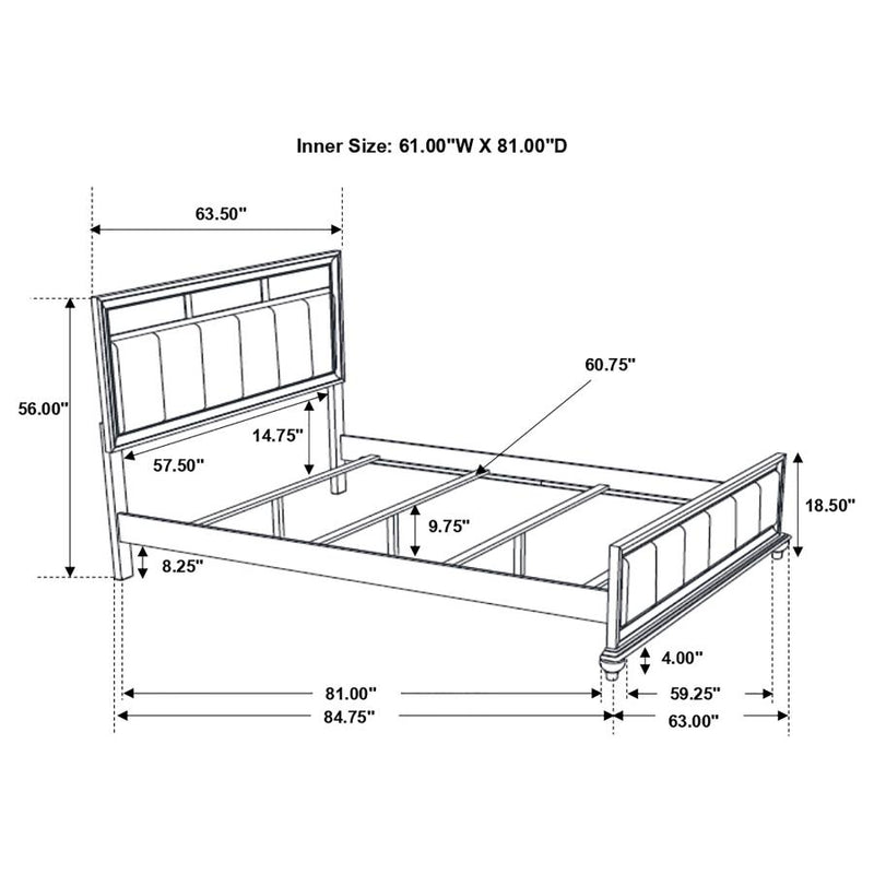 Barzini 5-piece Queen Bedroom Set White-zoom-