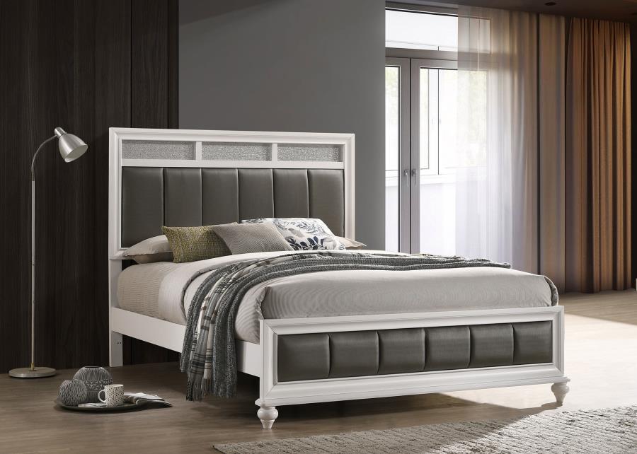 Barzini Wood Queen Panel Bed White-2
