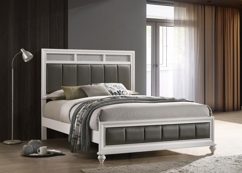 Barzini Wood Queen Panel Bed White-zoom-