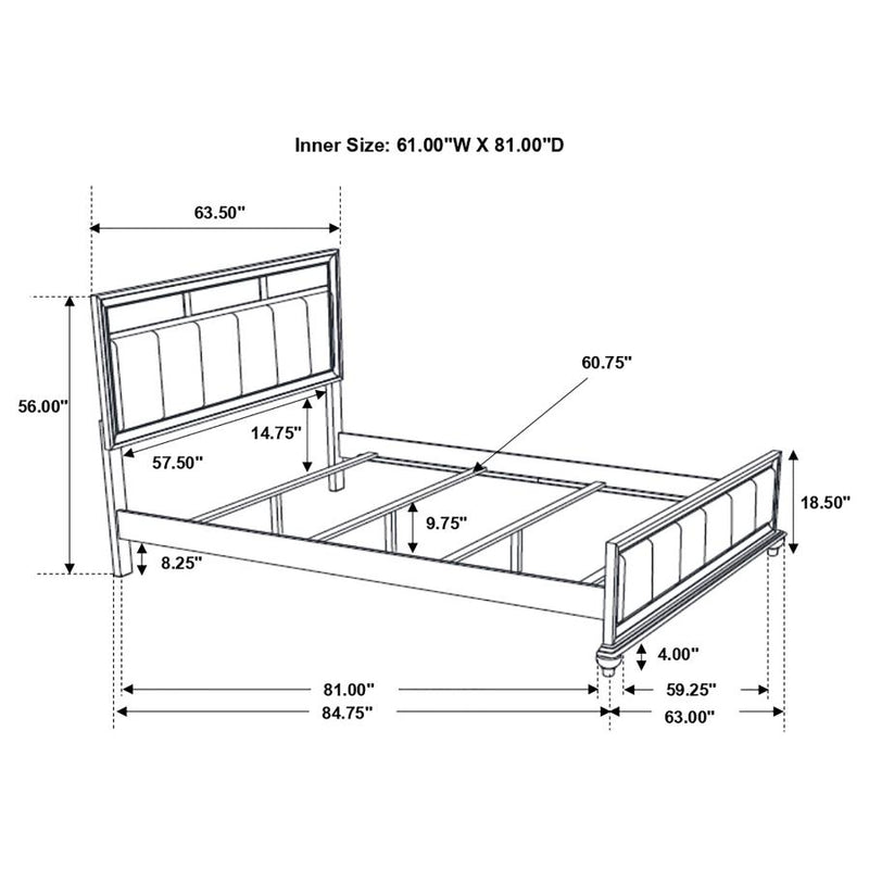 Barzini Wood Queen Panel Bed White-zoom-