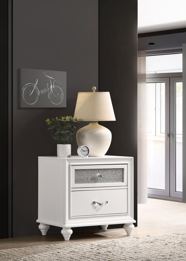 Barzini 2-drawer Nightstand White-zoom-2