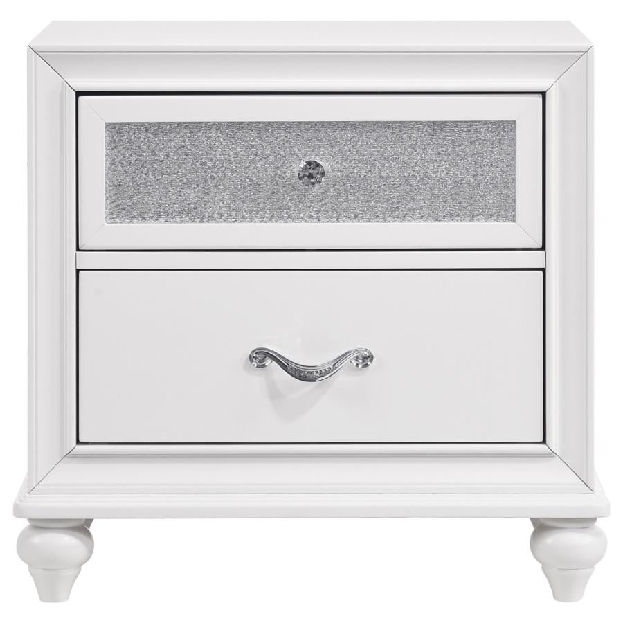 Barzini 2-drawer Nightstand White-3