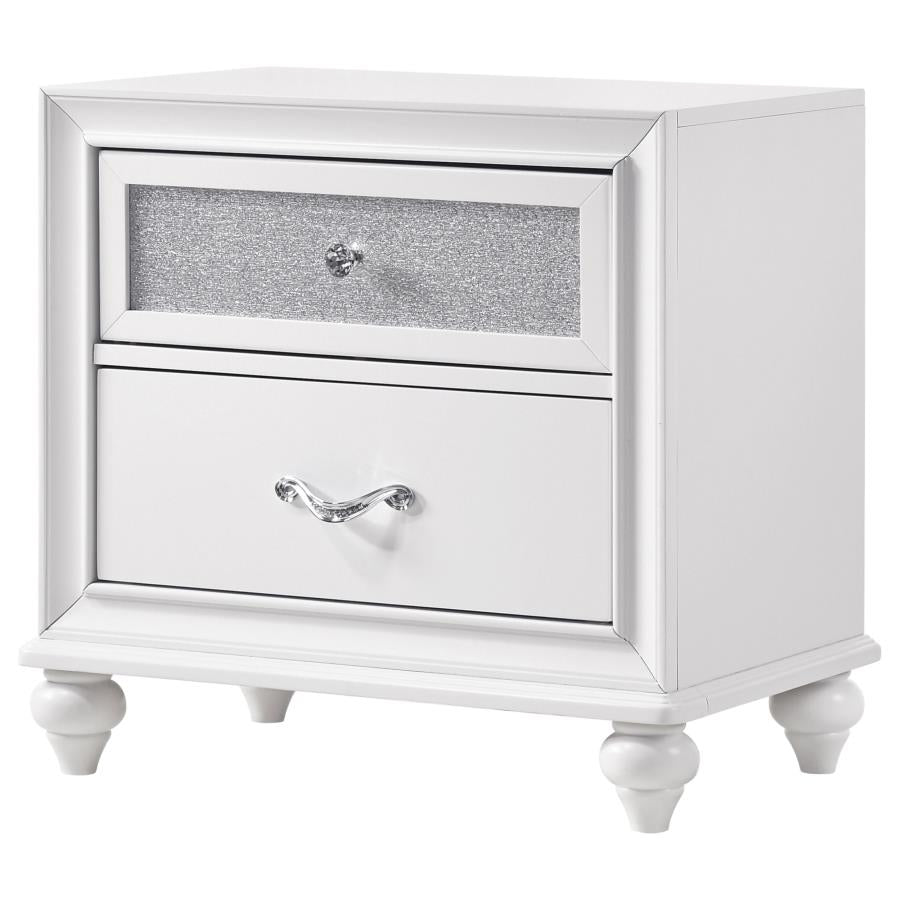 Barzini 2-drawer Nightstand White-4