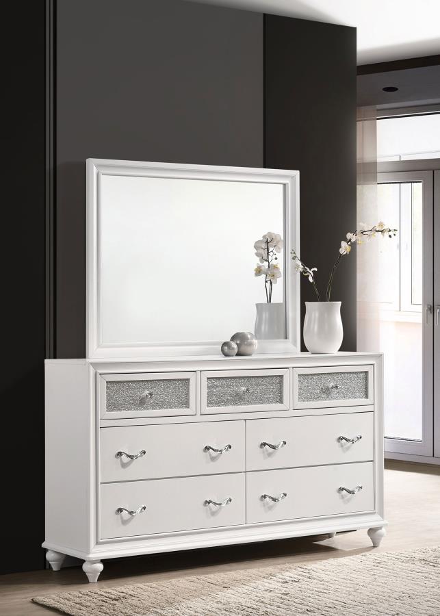 Barzini 7-drawer Dresser with Mirror White-2