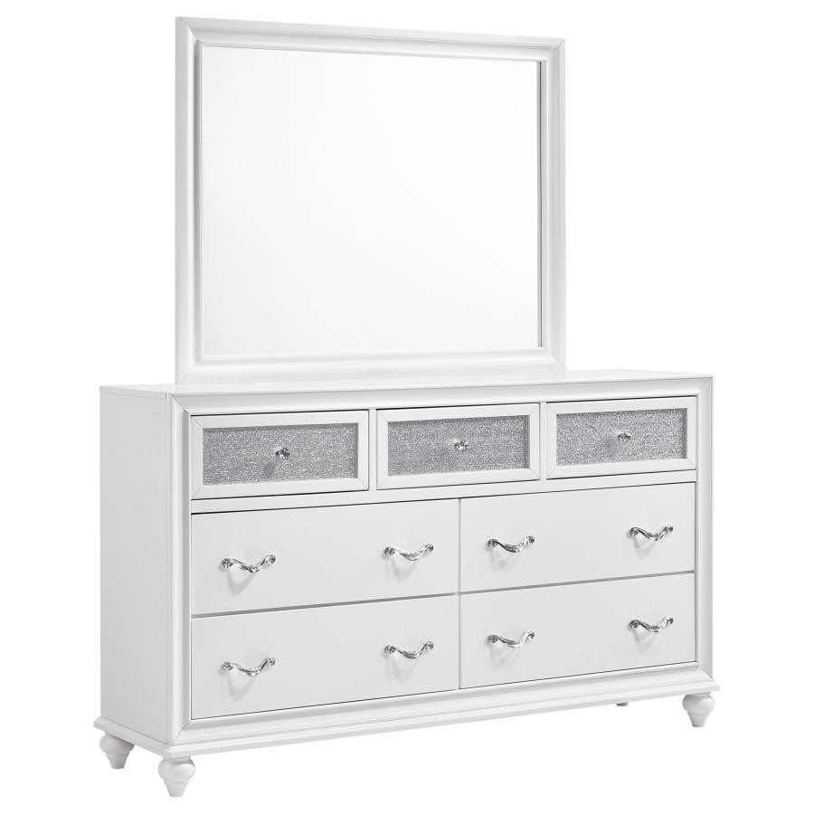 Barzini 7-drawer Dresser with Mirror White-1