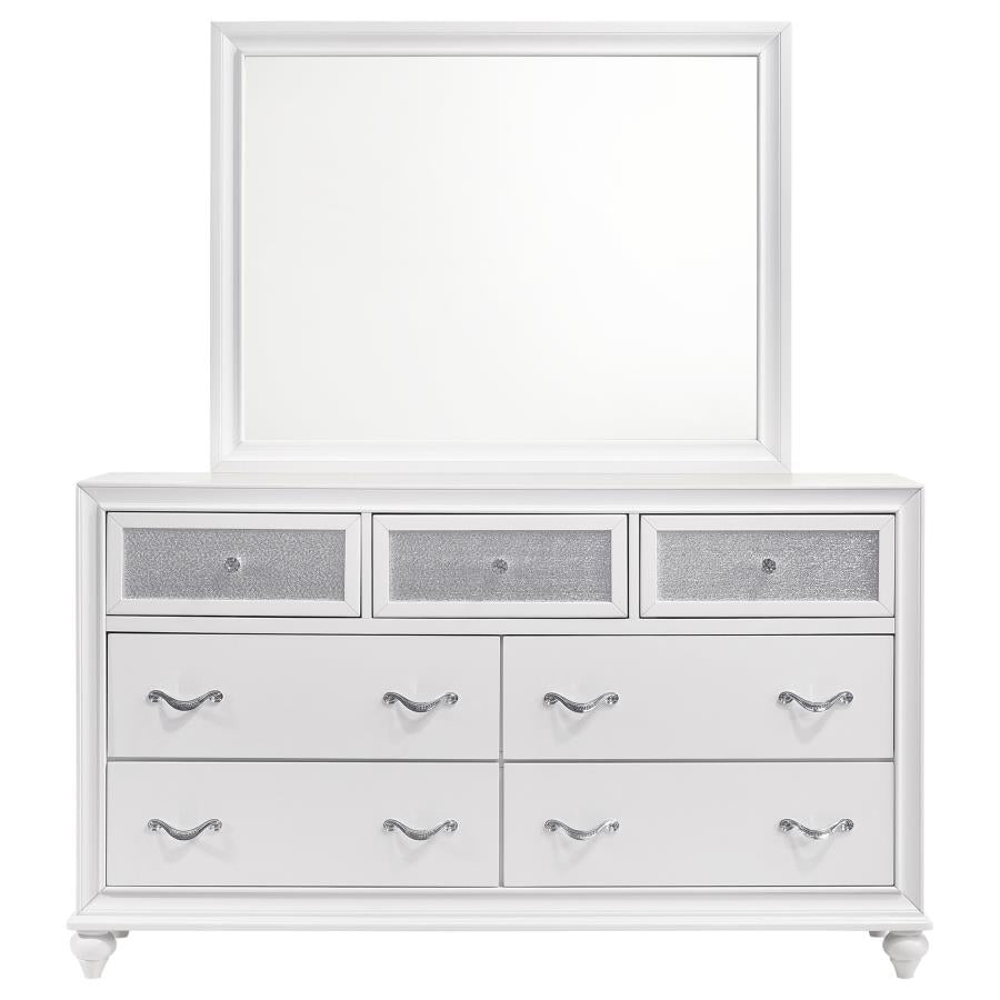 Barzini 7-drawer Dresser with Mirror White-3