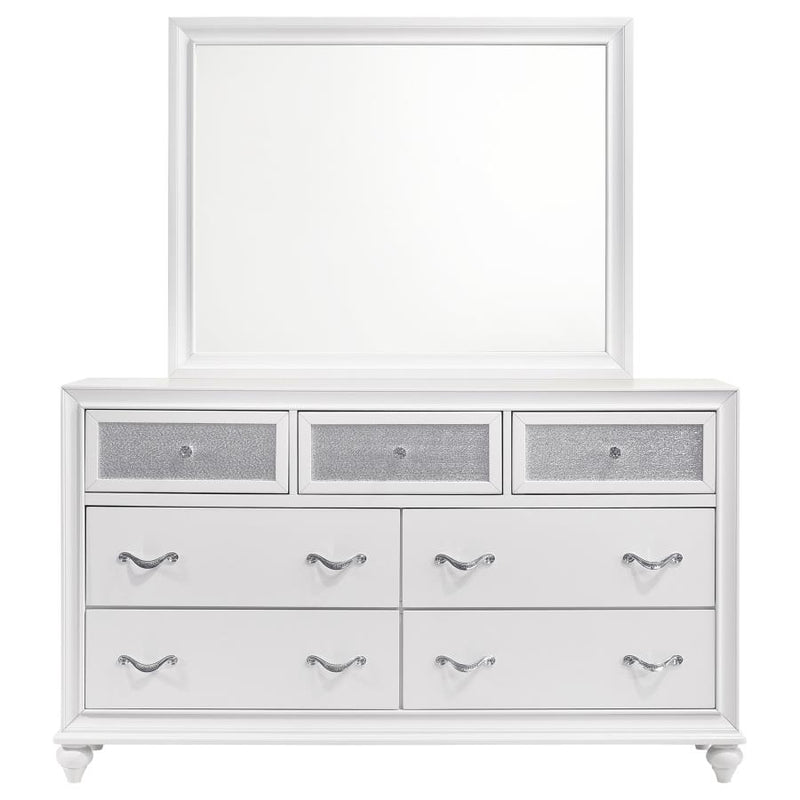 Barzini 7-drawer Dresser with Mirror White-zoom-