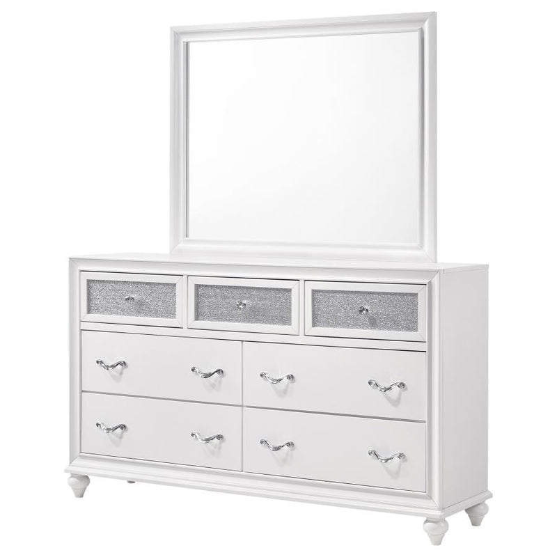 Barzini 7-drawer Dresser with Mirror White-zoom-