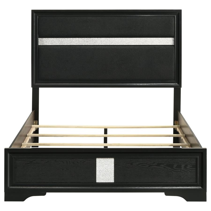 Miranda 54-inch Upholstered Full Panel Bed Black-4