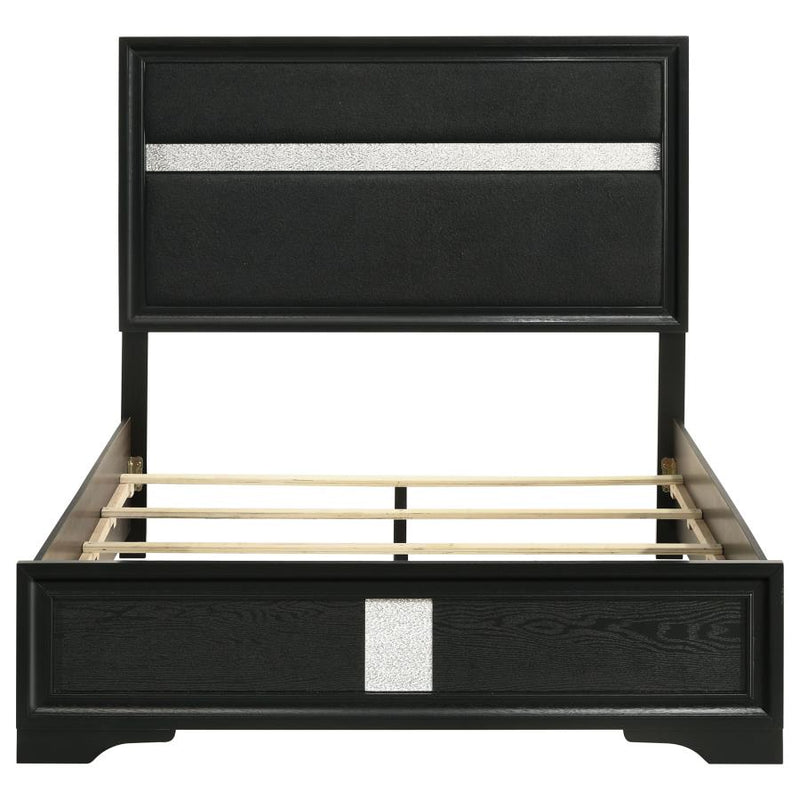 Miranda 54-inch Upholstered Full Panel Bed Black-zoom-