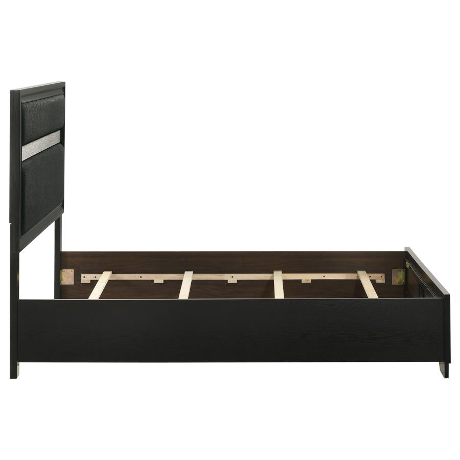 Miranda 54-inch Upholstered Full Panel Bed Black-6
