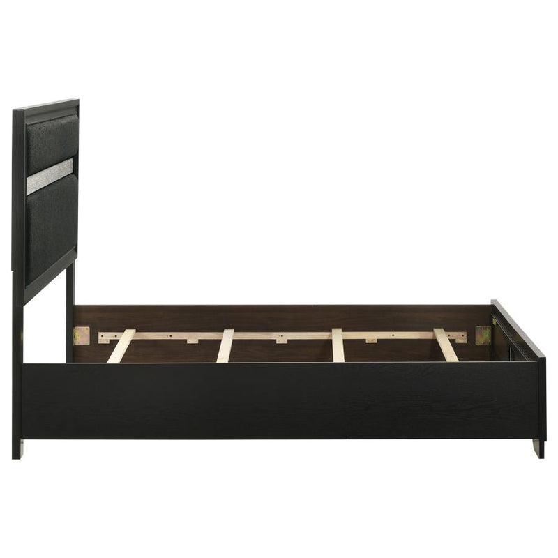 Miranda 54-inch Upholstered Full Panel Bed Black-zoom-