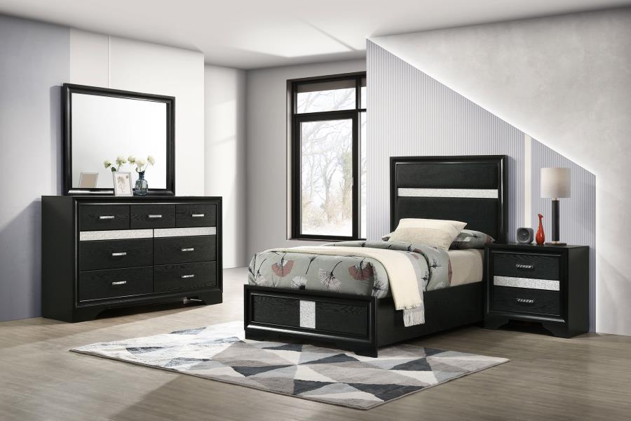 Miranda 4-piece Twin Bedroom Set Black-1
