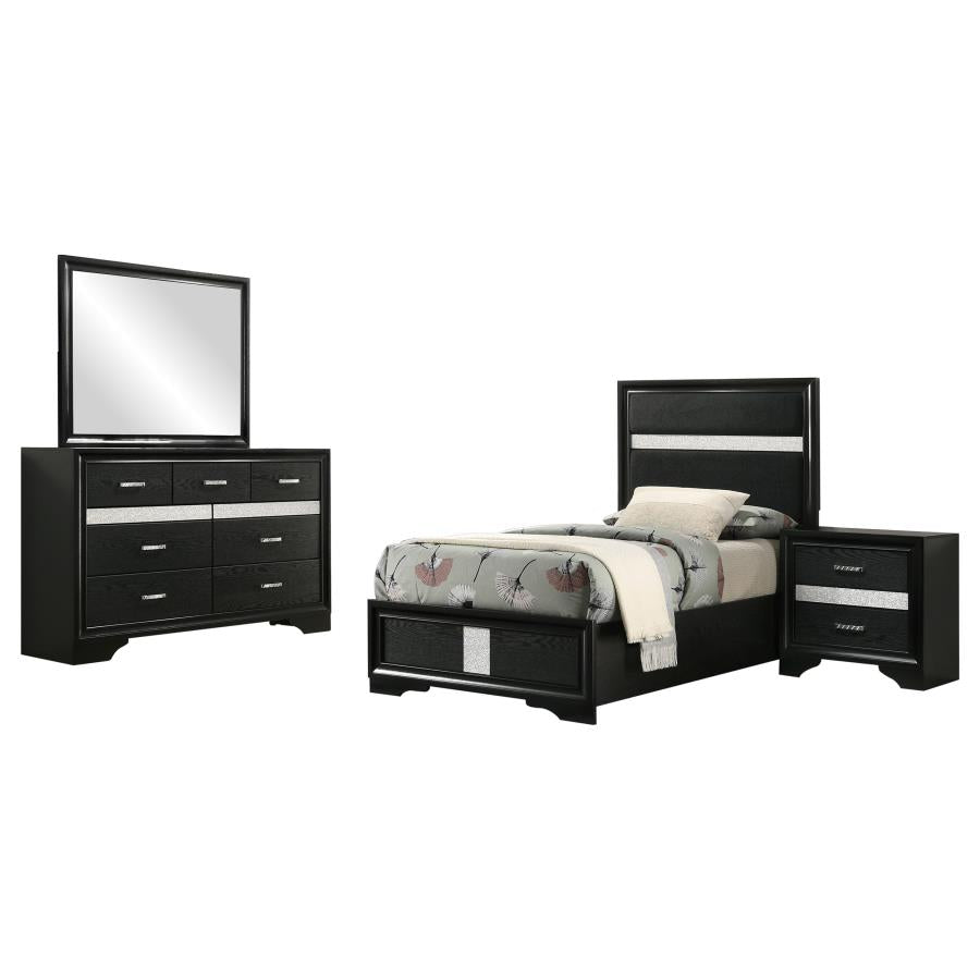 Miranda 4-piece Twin Bedroom Set Black-zoom-2