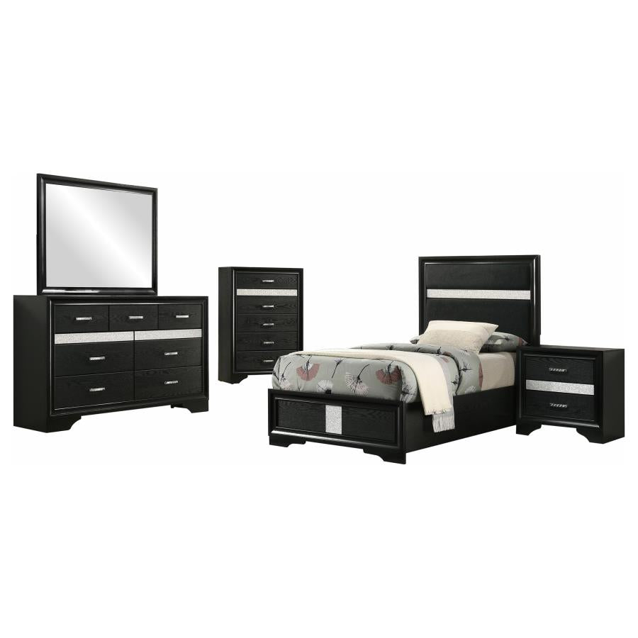 Miranda 5-piece Twin Bedroom Set Black-2